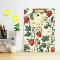 thumbnail image 2 of FORMRS Acrylic Clipboard with Low Profile Clip Standard A4 Letter Size, 12.5" x 9", Small Strawberry Pattern, 2 of 8