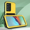 thumbnail image 5 of Dteck for Samsung Galaxy S22 Ultra 6.8" Case, Outdoor Sports Military Heavy Duty Metal Cover Shockproof Dustproof Full Body Protective Case Without Screen Protector, Support Wireless Charging,Yellow, 5 of 6