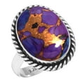 thumbnail image 1 of Copper Purple Turquoise Ring 925 Sterling Silver Handmade Jewelry, 1 of 6