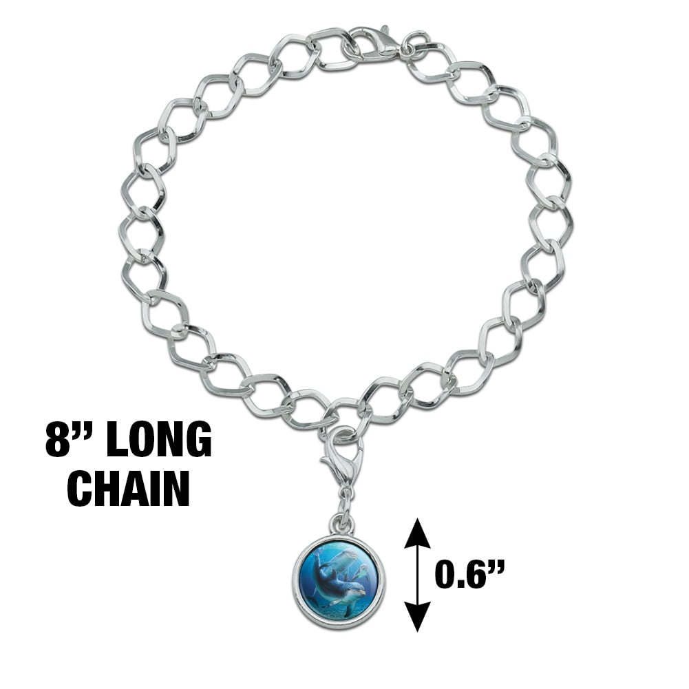 GRAPHICS & MORE Dolphin Pals Ocean Diving Antiqued Bracelet Pendant Zipper Pull Charm with Lobster Clasp GRAPHICS & MORE Dolphin Pals Ocean Diving Antiqued Bracelet Pendant Zipper Pull Charm with Lobster Clasp