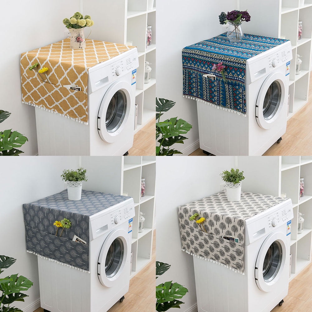 Details about   FE Washing Machine Refrigerator Geometric Rhombus Dust Cover with Pocket Univer 