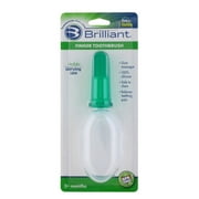 Brilliant Baby Infant Finger Toothbrush with Case, Soft Silicone Gum Massager & Teether Brush, Green