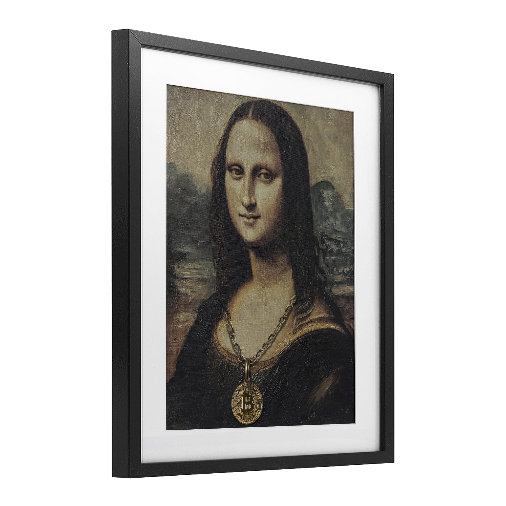 Stupell Industries Iconic Bitcoin Smile Classic Black Framed Print Under Glass, design by Svetlana Aleynikova
