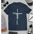 thumbnail image 3 of S4E Men's Jesus Cross Religious T-Shirt Medium Navy, 3 of 4