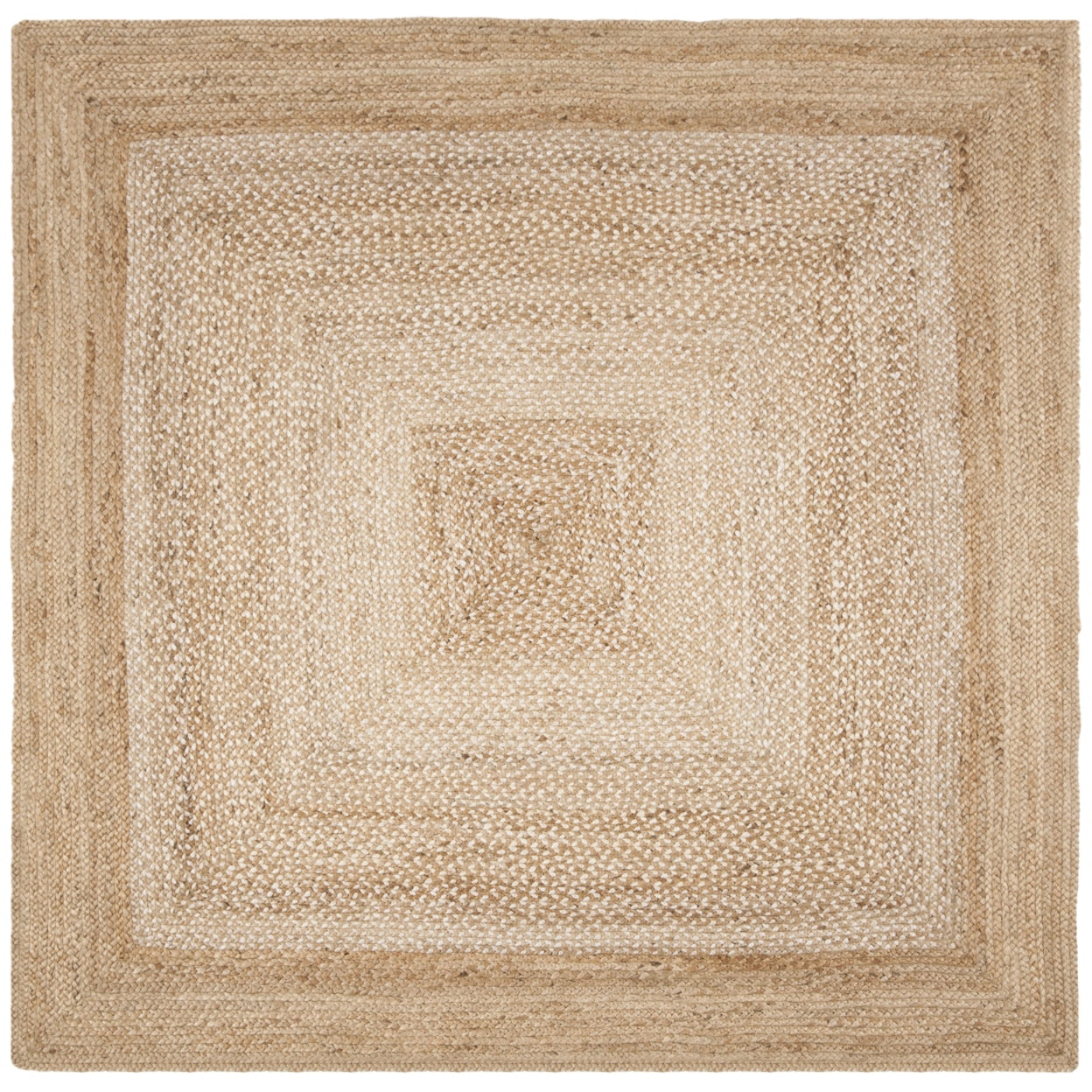 SAFAVIEH Natural Fiber Leo Geometric Braided Jute Area Rug, Natural/Ivory, 4' x 6'