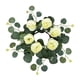 thumbnail image 3 of Anillo de vela de Rosa Artificial, anillo de vela de Pilar, corona, portavelas creativo para comedor, celebraciones, decoración del hogar de boda Blanco, 3 of 9
