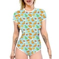 thumbnail image 3 of HYwys Romper Onesie Pajamas Bodysuit Women Adult Snap Crotch Bodysuit Shorts, 3 of 6