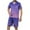 Purple, variant on cllios Mens Gradint Pajama Sets Stain Silk Matching Pjs Sets Button Down Sleepwear 2 Piece Short Sleeve Loungewear with Shorts