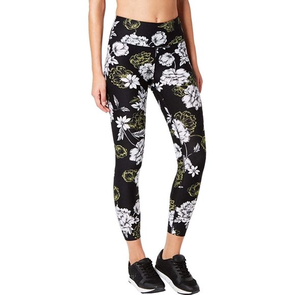 Calvin Klein Performance Womens High Waist Fitness Athletic Leggings B/W XS Black/White