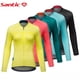 thumbnail image 2 of Santic - Maillot de ciclismo para mujer, de verano, fino, de manga larga, con protección solar, ropa de ciclismo, equipamiento para montar en bicicleta de carretera, tejido fresco, 2 of 5