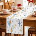 thumbnail image 5 of Blue Yellow Diamond Table Runner 36 Inches Long Farmhouse Dress Scarves, Modern Geometric Middle Century Dining Tablerunner for Coffee Table/Kitchen Island/Party Décor, Small 13" x 36", 5 of 8