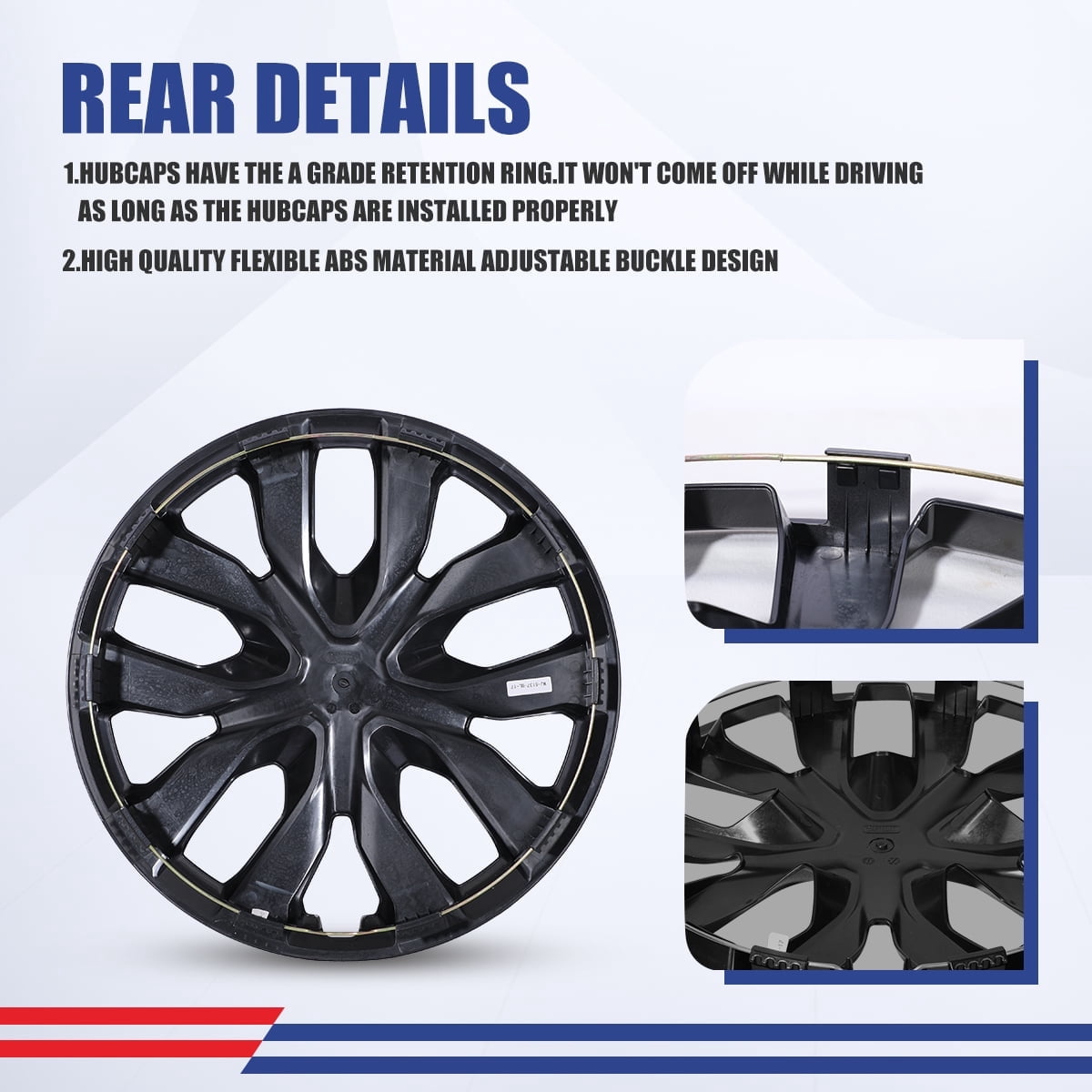 17 inch 2014-2020 Nissan Rogue Hubcaps,Wheel Rims Covers Compatible With Steel Wheels,Snap-On Installation,ABS+PC,4Pcs,Black Lacquer
