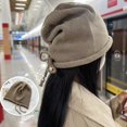 thumbnail image 3 of Women Men Hat Knitted Solid Color Elastic Unisex Comfortable Keep Warm Drawstring Casual Winter Bonnet for Work, 3 of 7