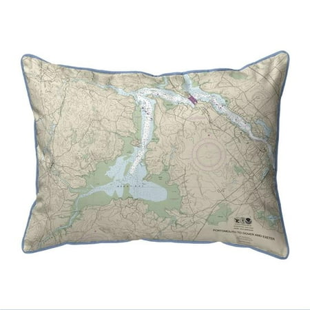 Betsy Drake ZP13285GB 20 x 24 in. Portsmouth to Dover & Exeter - Great Bay, NH Nautical Map Extra Large Zippered Indoor & Outdoor