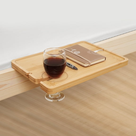 Bedside Shelf for Bunk Bed & Top Bunk - Floating Bed Side Table Tray Storage for Cup Phone, Easy to Install （Natural Wood）