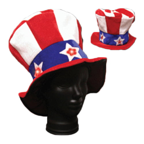 Uncle Sam Flashing Patriotic Hat with LED Lights for 4th of July Party Favors 