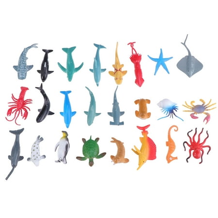 

HOMEMAXS 24pcs Plastic Sea Animal Figure Set Realistic Animal Toys Mini Sea Animal Party Favors For Kids Toddlers (Mix Model)