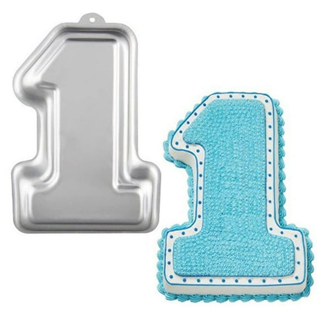DAMAIE Moule à Gâteau en Aluminium 3D Numéro 1 Fournitures de Cuisine