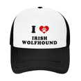 thumbnail image 2 of I Heart Irish Wolfhound Dog Love Pets Pride Funny Trucker Hat Baseball Cap, 2 of 5