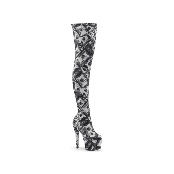 ADORE-3000DP, 7" Heel 2 3/4" Platform Stretch Thigh Boot