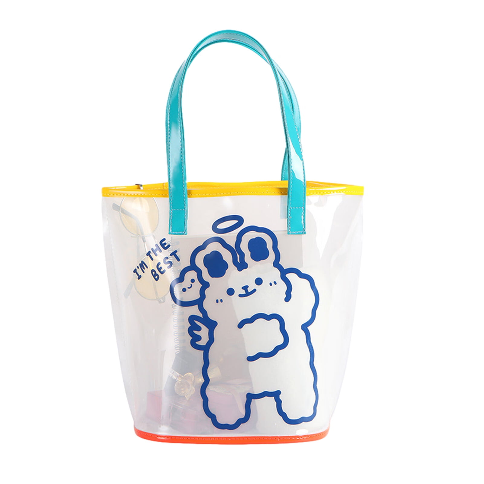 Beach Tote Bag | Cartoon Cute Portable Shower Caddy Bag | Travel Supplies Shower Basket Bag for College Students Beaches Picnics