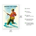 thumbnail image 2 of Colorado - United Air Lines - Fisherman Fly Fishing - Vintage Airline Travel Poster by Joseph Binder c.1950s - Master Art Print (Unframed) 12in x 18in, 2 of 4