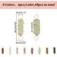 thumbnail image 2 of 48Pcs 8 Colors Natural Mixed Gemstone Brass Wire Wrapped Column Connector Charms Real 18K Gold Plated 25mm 6pcs/color, 2 of 7