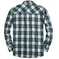 thumbnail image 3 of WTOBBYMen's Minimalist Workwear Plaid Long Sleeve Shirt, Unique Square Neck Button Up Casual Business Design for Spring Season Fashion Statement,Green L, 3 of 3