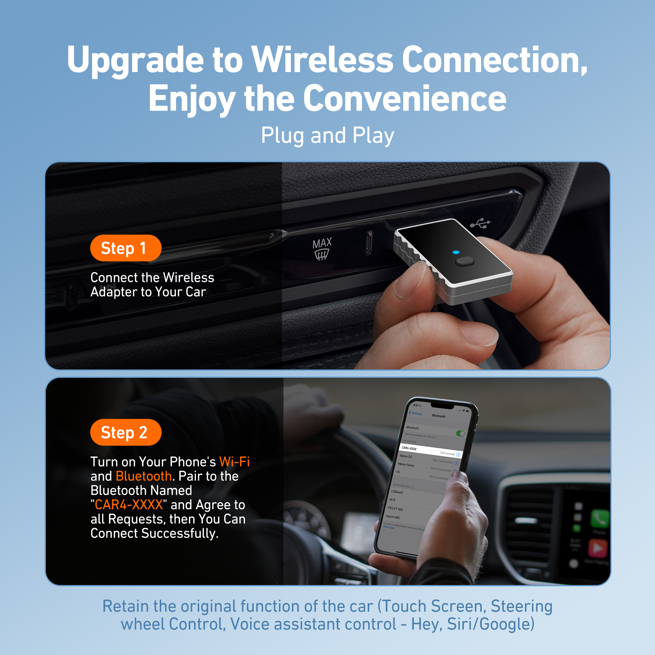 AstroAI Wireless Carplay Adapter 2-in-1 photo 2