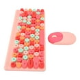 thumbnail image 4 of Clavier Coloré Souris Rétro Clavier Souris Touches Rondes Clavier Clavier et Souris Rétro Coloré Touches Rondes 86 Touches Clavier avec Souris 2.4G pour PC Ordinateur Portable, 4 of 7