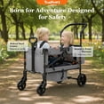 thumbnail image 4 of TouHeart Foldable Wagon Stroller for 2 Kids, Toddler stroller with Canopy&Adjustable push handle , 220 Lbs Capacity,Gray, 4 of 10