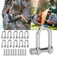 thumbnail image 1 of D Lock de Grillete de Anillo D, Grillete de forma u Brillante 10 Piezas de Aleación de Zinc de Bricolaje Portátil para la la Cabaza Redonda del Brazalete de Paracord, 1 of 7