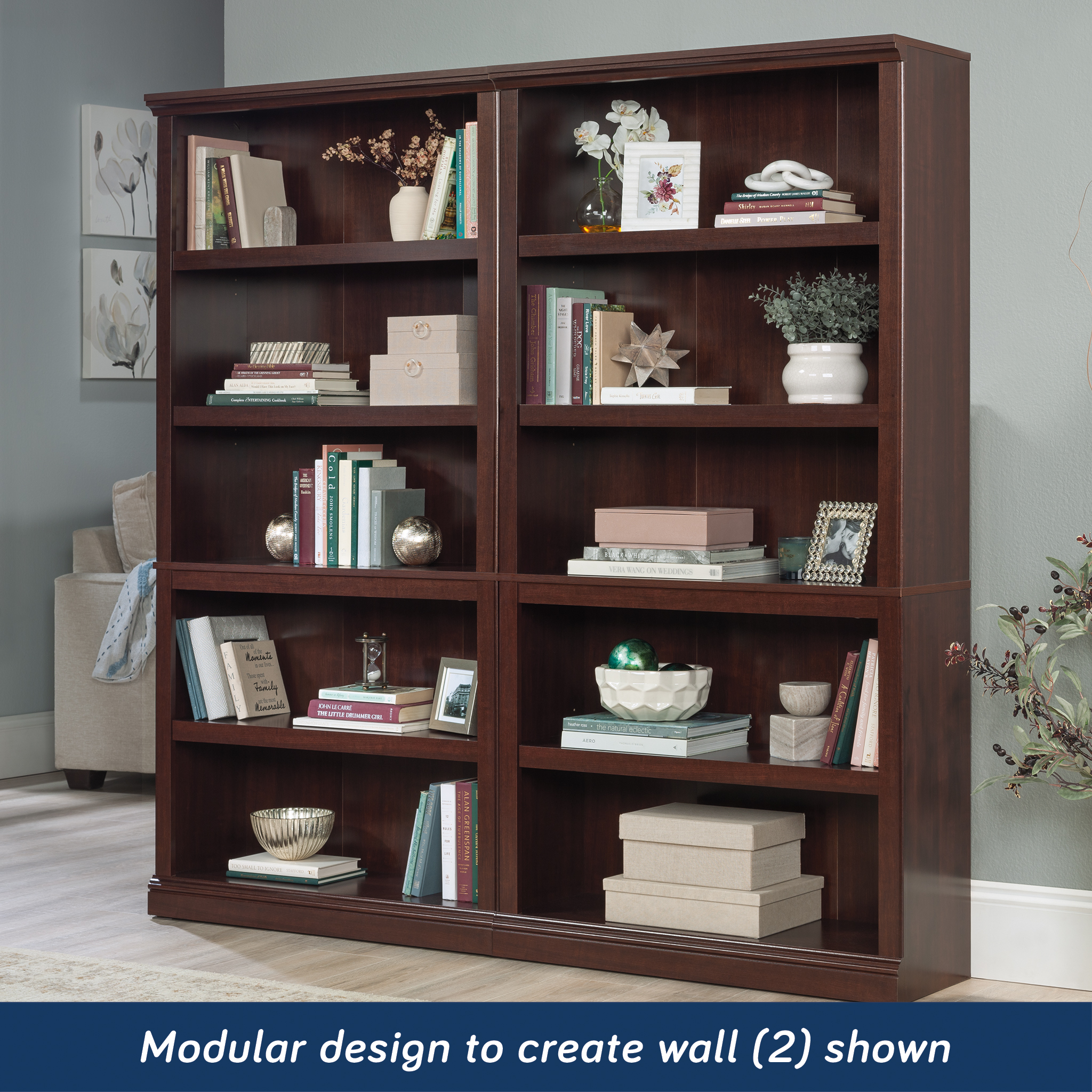 Sauder Select 5-Shelf Bookcase, Cherry photo 2