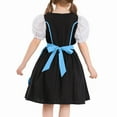 thumbnail image 4 of YOUYEDIAN Oktoberfest Outfit for Kids Girls Short Sleece German Beer Dirndl Dresses Party Halloween Outfit Blue 7-8 Years, 4 of 7