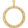 thumbnail image 3 of 14K Yellow Gold Wideband Distinguished Coin Jewelry 14Ky Polished Fancy Prong 32.7Mm Bezel Pendant - Jbsp, 3 of 5