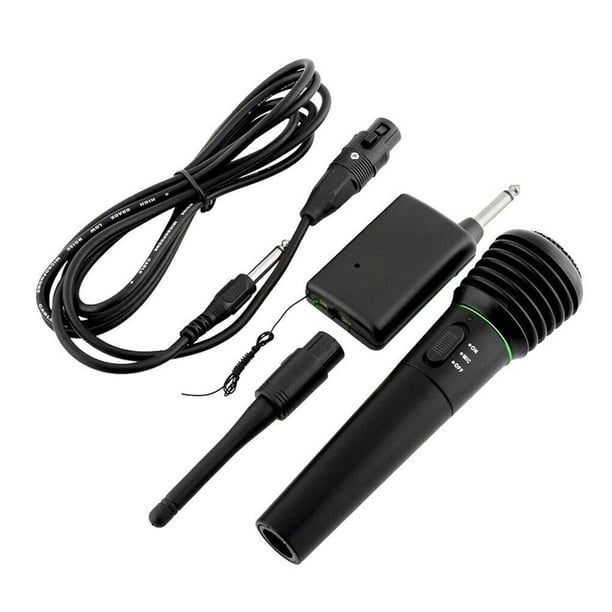 Methold Micrófono inalámbrico con cable 2 en 1 en casa Cantar Competencia Micrófono de doble Micrófono inalámbrico de escenario Cables de audio/vídeo