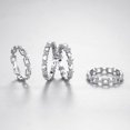 thumbnail image 4 of Womens Chain Ring S925 Sterling Silver Diamond Inlaid Fashion Ring Trendy Index Finger Korean Jewelry Goldtone, 4 of 5