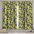thumbnail image 2 of Ambesonne Mustard Yellow Valance & Curtain, Modern Box Cubes, 55"x24", Mustard Yellow, 2 of 6