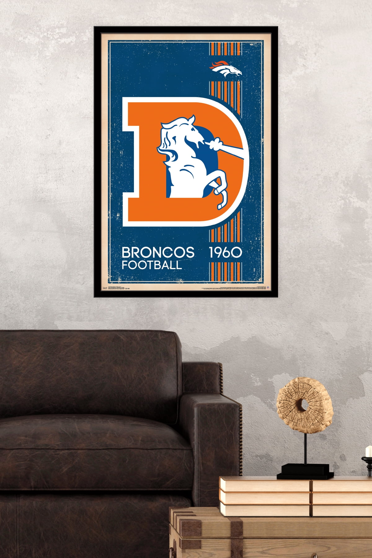 NFL Denver Broncos - Retro Logo 14 Wall Poster, 22.375" x 34", Framed