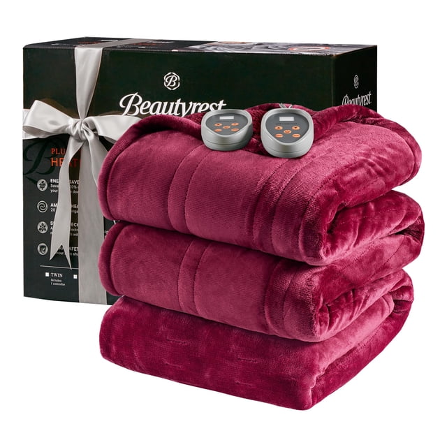 Manta térmica Beautyrest, suave, cálida, reversible, de felpa, tamaño queen