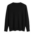 thumbnail image 5 of larppty Women's Long Sleeve V Neck Pullover Tops Oversized Chunky Knitted Loose Jumper Sweaters (Black, L), 5 of 5