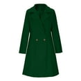 thumbnail image 7 of Otntypg Women's Notched Lapel Wool Coat Single Breasted Mid-Long Pea Coats Winter Wool Blend Thicken Warm Blazer Jacket Outwear Green S, 7 of 7