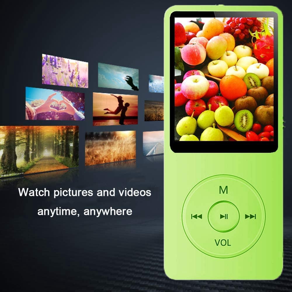 MP3 Player, Music Player with 16GB Micro SD Card, Build-in FM Radio/Video Play/Voice Recorder/E-Book Reader, Supports up to 128GB, Green