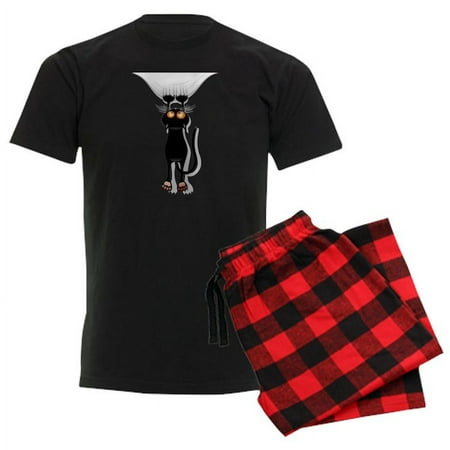 

CafePress - Amusing Hanging Black Cat - Men s Dark Pajamas
