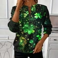 thumbnail image 2 of Wo-Fusoul Chandail de la Saint-Patrick pour Femmes, Coupe Ample Col Rond Manches Longues, Tenue Décontractée pour Femmes, 2 of 5