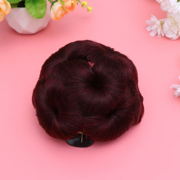 WRITWAA updo hair clips for women Wig Bun Hair Chignon Clip Dark Red for Daily Use 1Pack