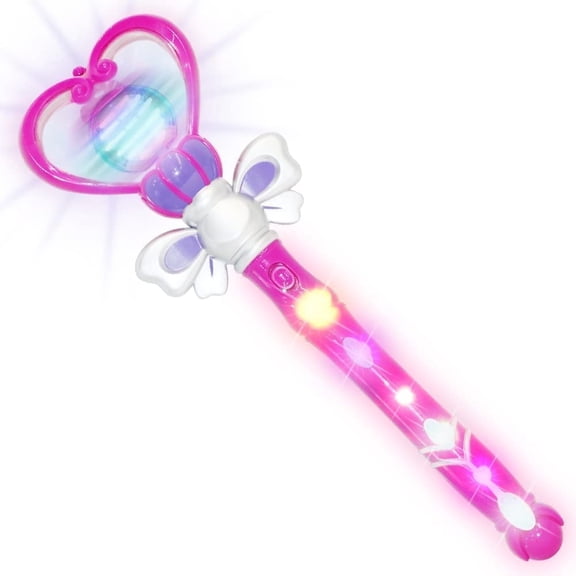 ArtCreativity Princess Wand Party Favors with Spinning LEDs and Sound Effects – 13.5" Light-up Birthday Toy for Kids Ages 3 