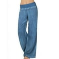 thumbnail image 2 of reeffull Jeans Amples Taille Mi-Haute pour Femmes, Élastique, Bleu, G, 2 of 6