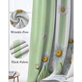 thumbnail image 3 of Spring Daisy Blackout Curtains for Bedroom Living Room Darkening Curtains 63 Inches Long Watercolor Flowers Floral Green Stripes Window Curtain 2 Panels Set Window Treatment Grommet Drapes 42"x63", 3 of 9