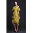 thumbnail image 4 of Bimba Robe à Volants Imprimée Oiseau Jaune pour Femmes Épaules Dénudées - XXX-Large, 4 of 6